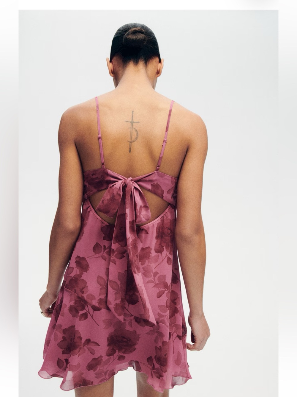 TIE-BACK SLIP DRESS - Picture 3 of 5